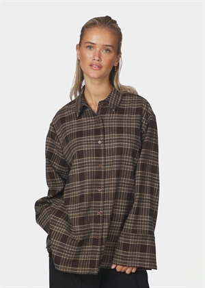 Dita flannel check skjorte Brown Neo Noir 